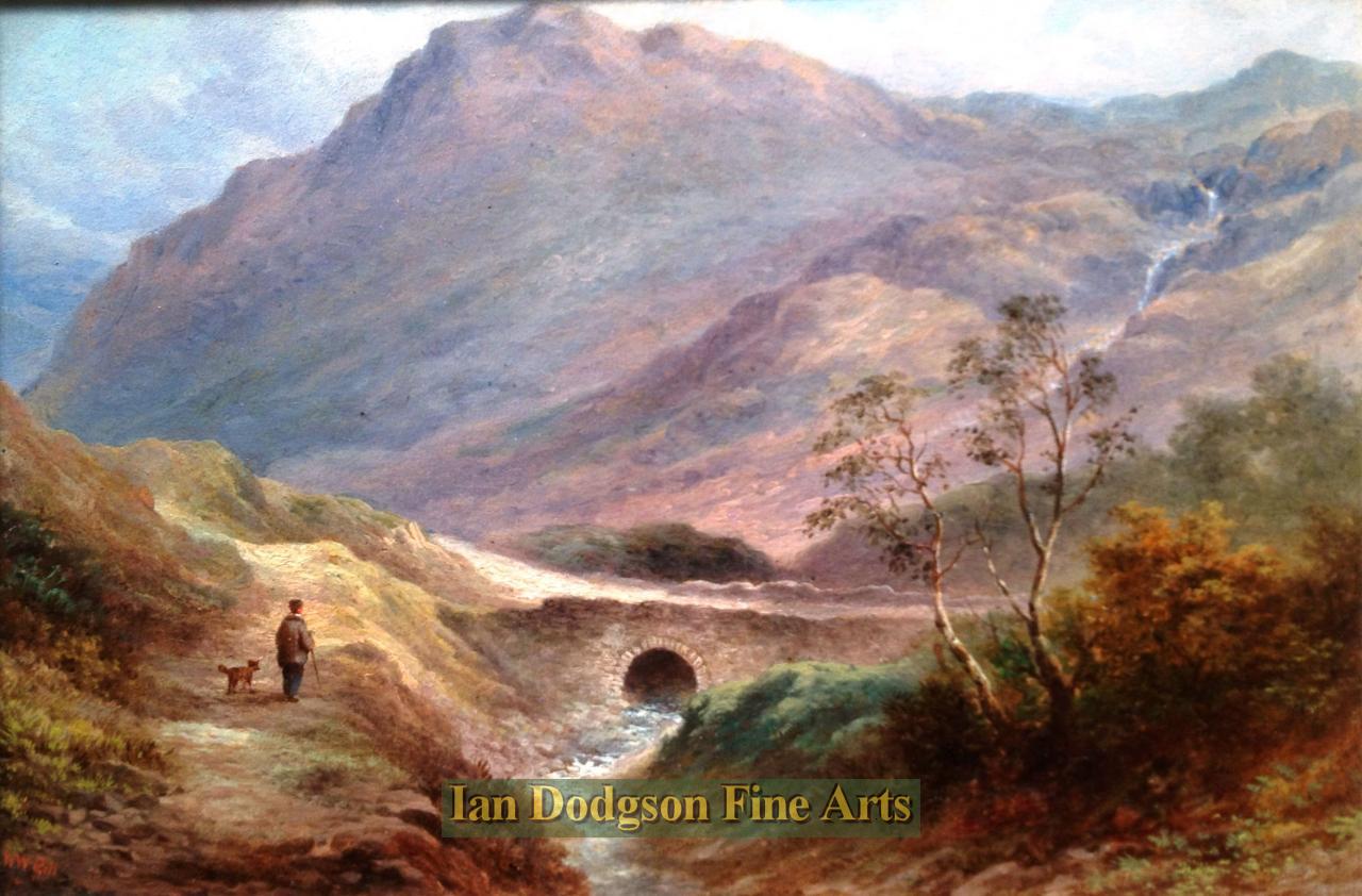 William Ward Gill - North Wales landscape Oil on canvas board (c1875)