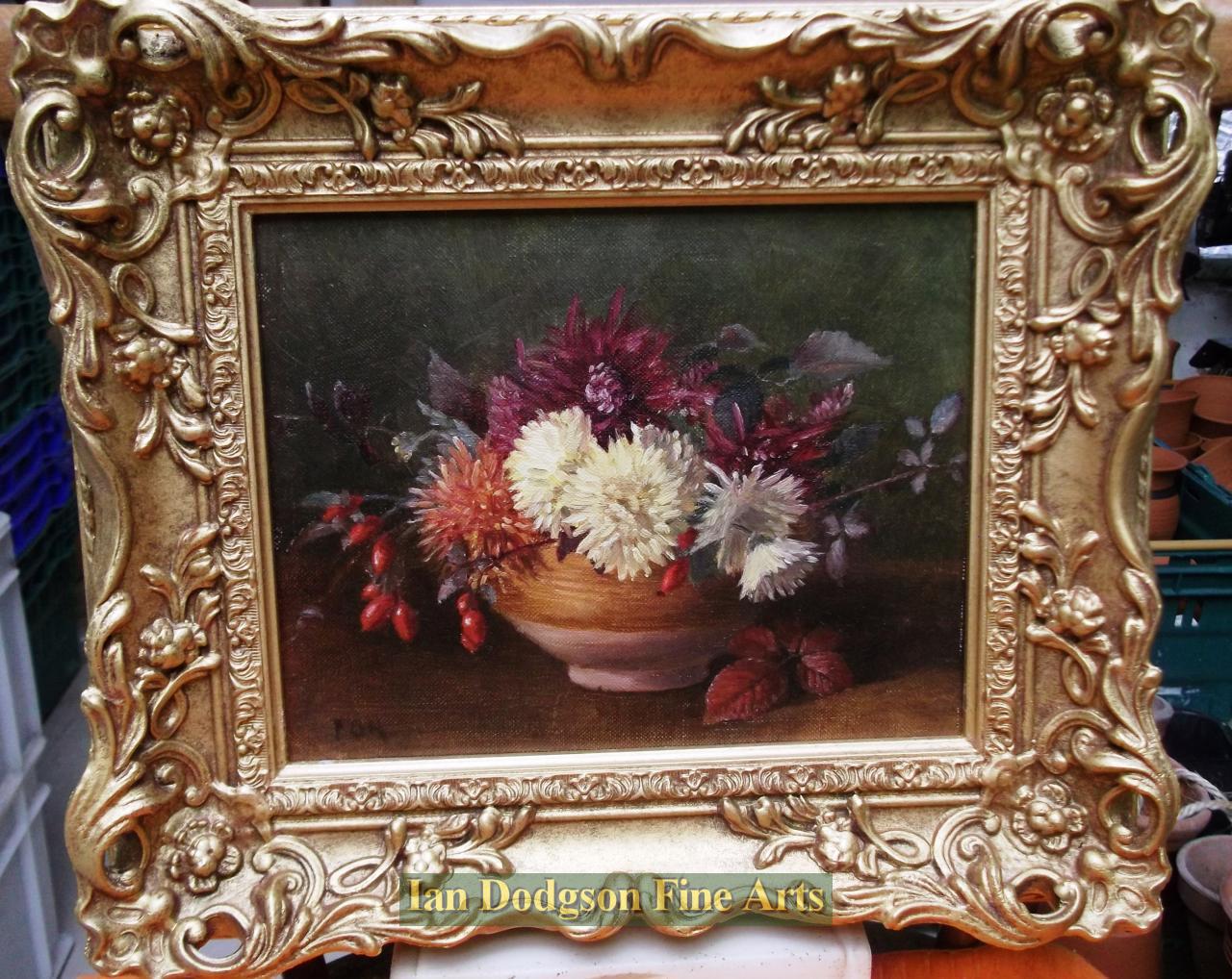 Chrysanthemums by Modern British School