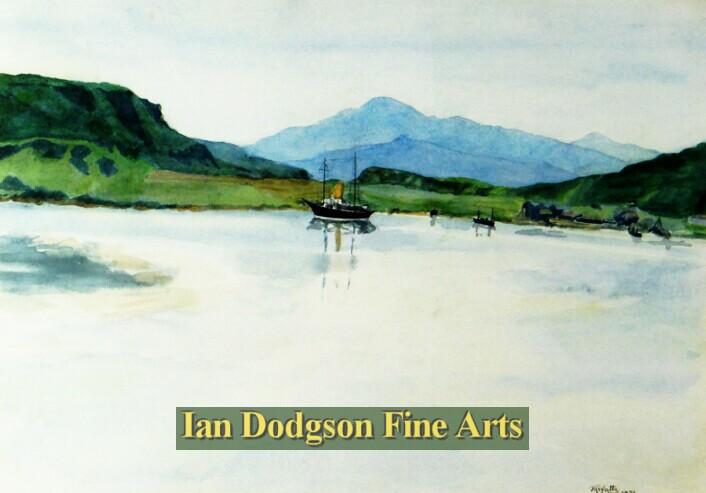 Meryl Watts - Steam Boat in Glaslyn Estuary Watercolour (1930)