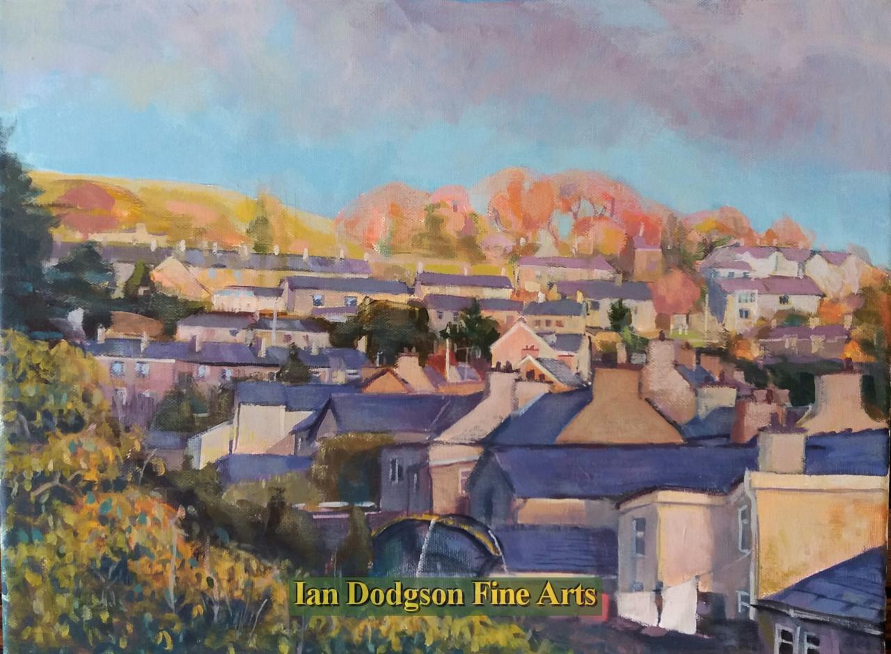 Martin Morley - Bethesda, Evening Light Acrylic on board (2018)