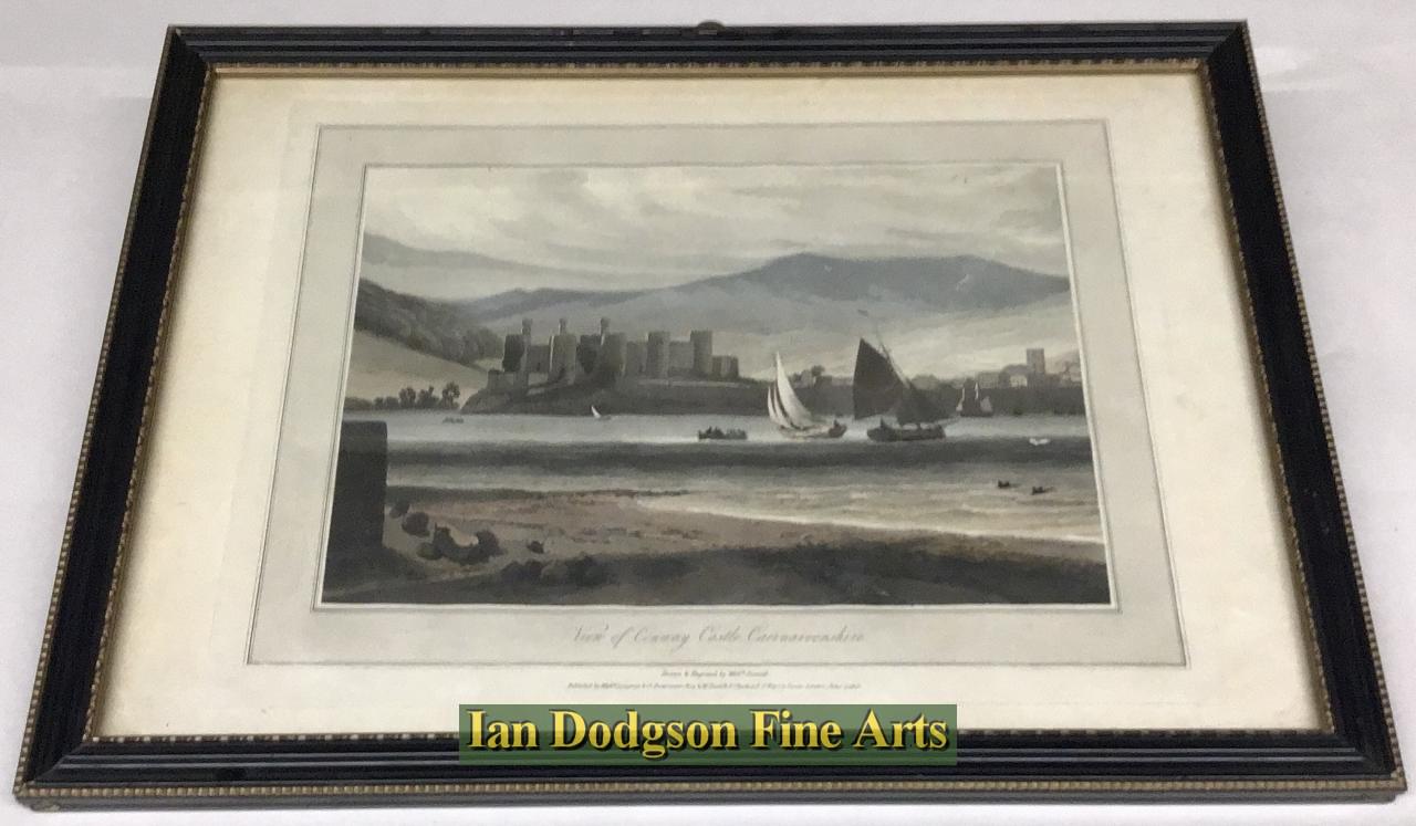 William Daniell - Conway castle, Caernarvonshire Aquatint (1815)