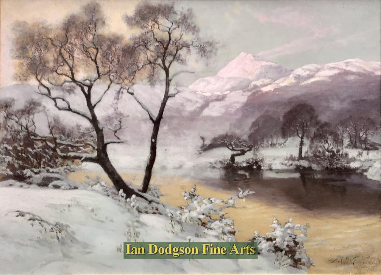 Sunrise on the Llugwy, Capel Curig. by Alfred Oliver